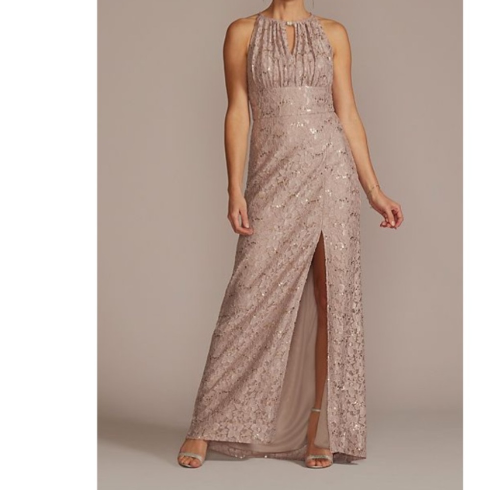 NWT Neutral Lace Dress with Embellishments
